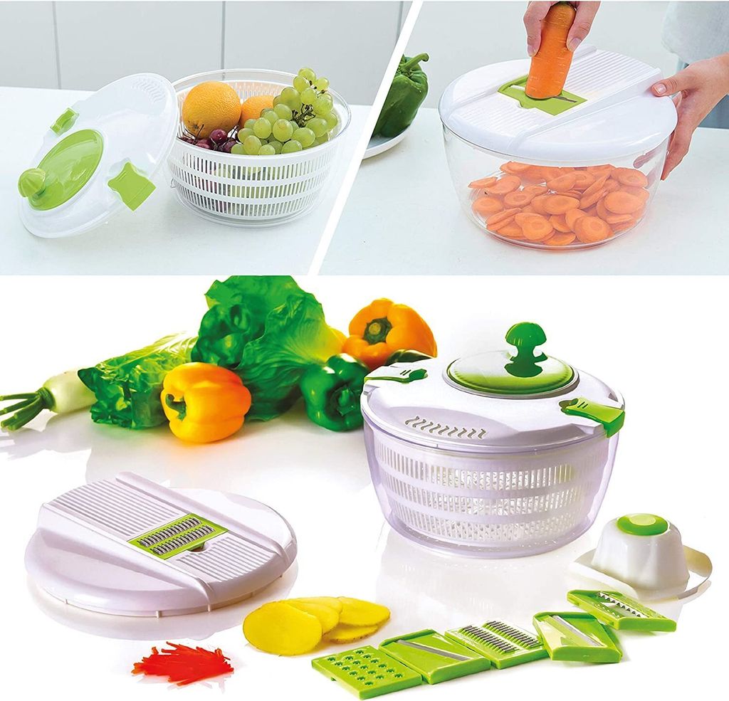 Kvota Salatrotierer, Gemüseschneider/Schleuder – Set 2 in 1 Produktbild 