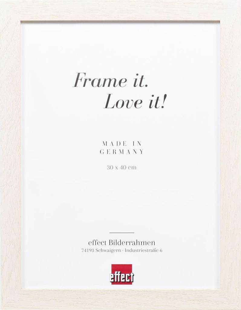 Effect Holz Bilderrahmen Profil 52 weiß 25x35 cm Normalglas