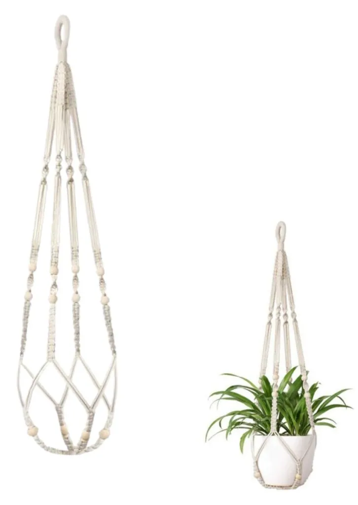 Suspension plantes macramé en coton fait main - Déco bohème pour salon