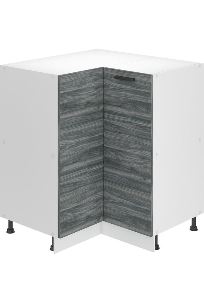 Belini Unterschrank Küche, Küchenunterschrank 90 cm Breite. SNP Küchenunterschrank ohne Arbeitsplatte. Eckschrank Küche mit 1 Tür, Glamour Wood