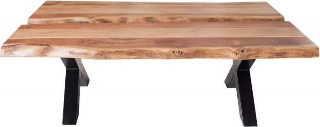 Casa Padrino Designer Massivholz Couchtisch Natur 120 x H. 40 cm - Salon Wohnzimmer Tisch