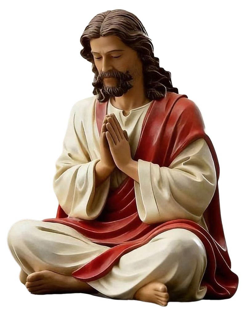 Religiöse Christusstatue, handbemalt, aus Kunstharz, Maria-Jesus-Figur, christliches Geschenk für Schreibtisch, Regal, Gebetsaltar, Auto-Armature...
