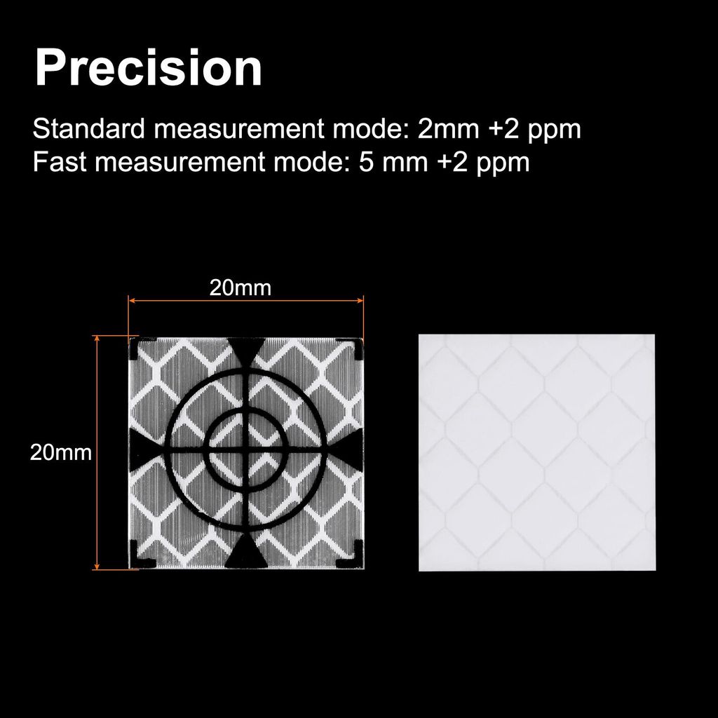 30 Stš¹ck Vermessungsreflektorb?gen 20x20mm, selbstklebendes reflektierendes Band, Vermessungszielmarkierung fš¹r Totalstationen, silberfarben.