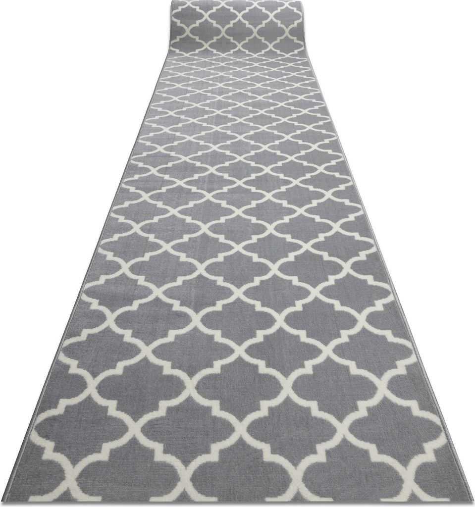 Läufer BCF MORAD Trelis Marokkanisches Spalier grau / creme 90 cm Grau 90x330 cm