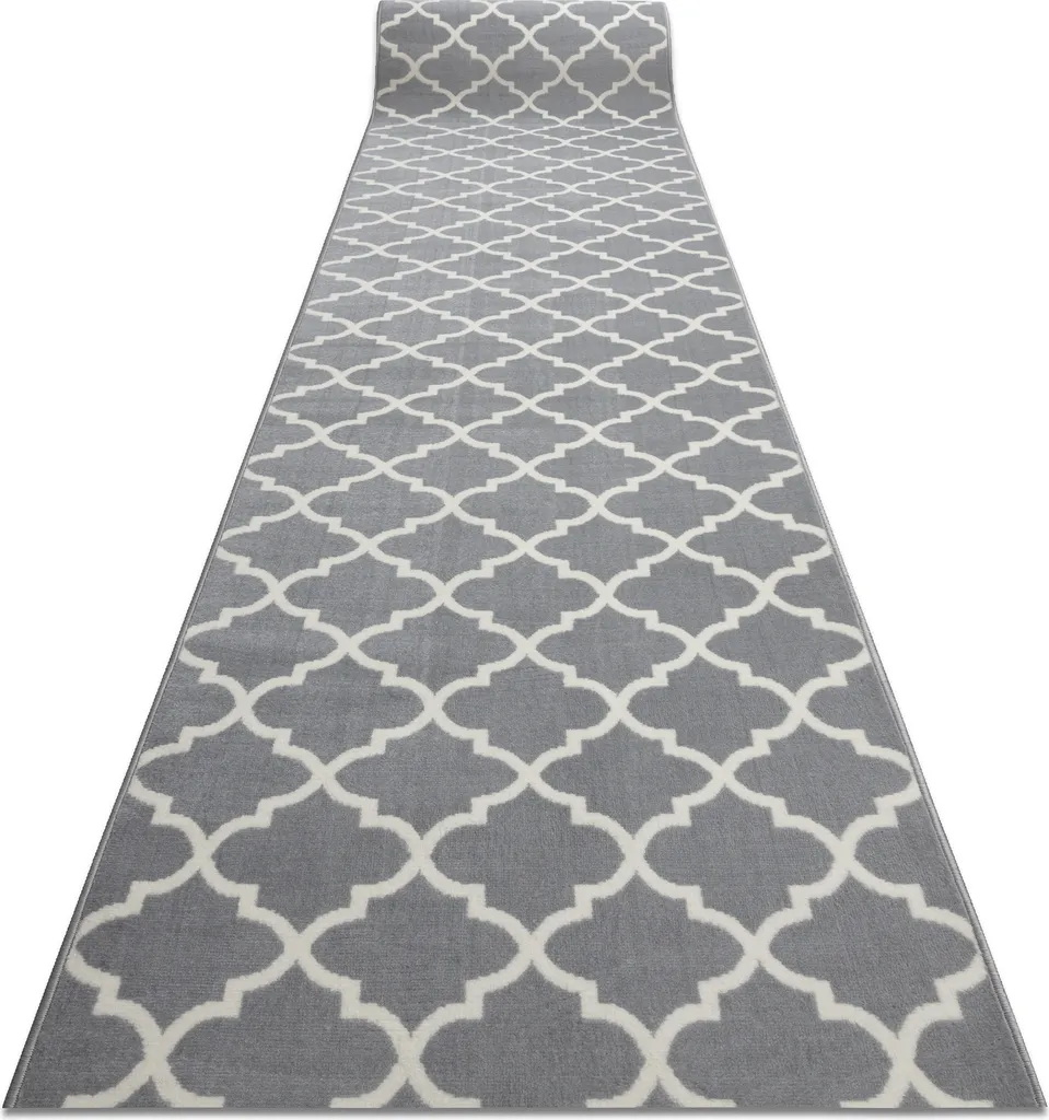 Chemin de Couloir Gris à Motif Marocain Trelis 60 cm x 160 cm