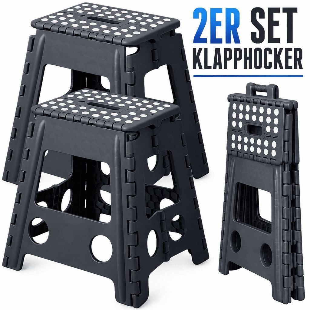 2 Klapphocker Klappstuhl Camping Hocker faltbar klappbar Produktbild 