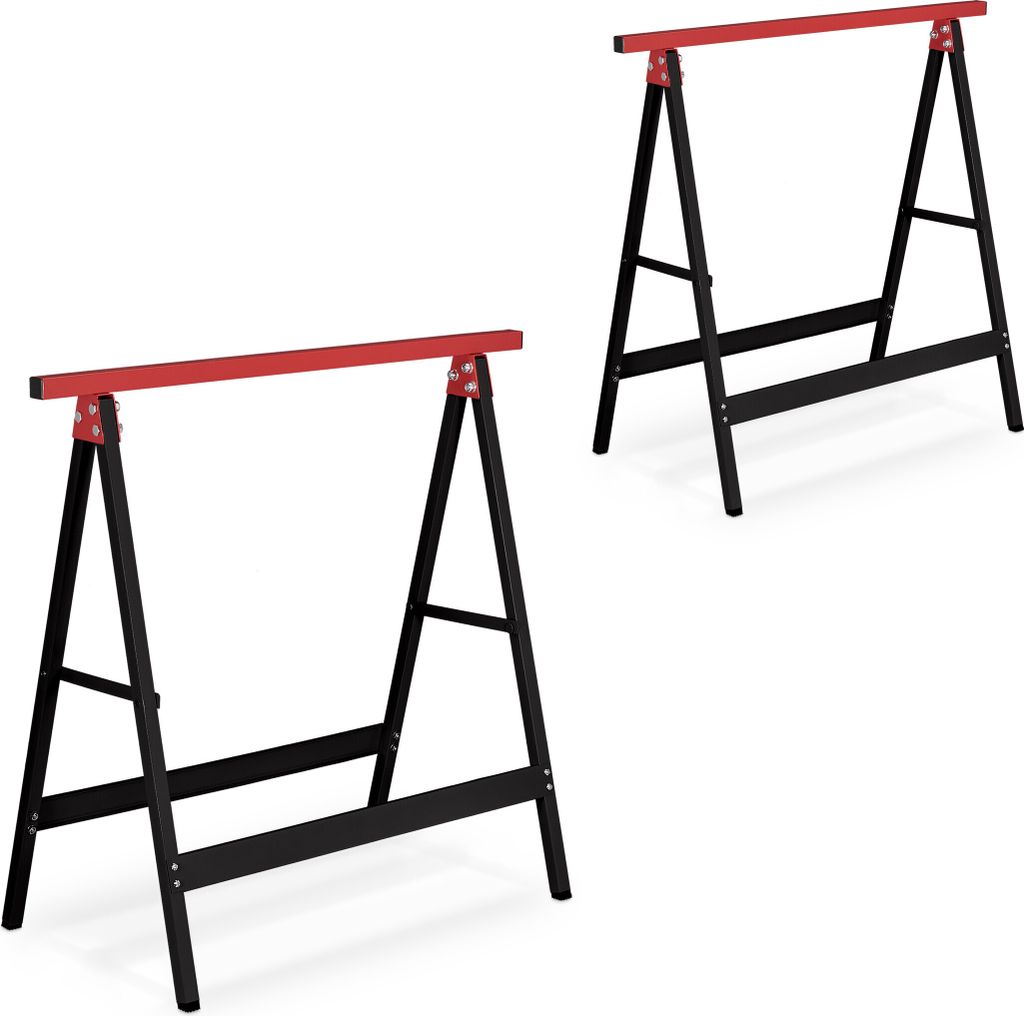 relaxdays Arbeitsbock 2er Set schwarz/rot