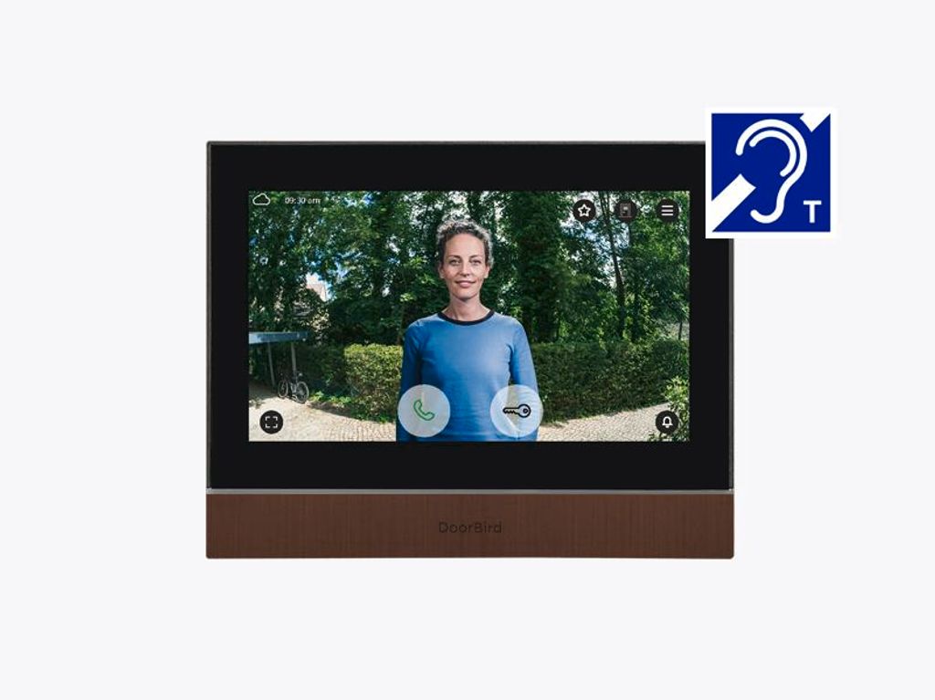 DoorBird A1104T, 17,8 cm (7"), IPS, 1024 x 600 Pixel, Kapazitiv, Schwarz, Braun, Schnelles Ethernet
