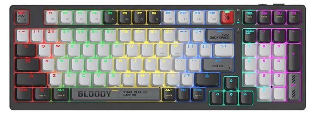 A4TECH Mechanische Tastatur Bloody WS98 Grau Funk (BLMS Red Produktbild 