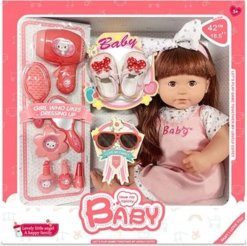 Jouet d'imitation Poupée 42cm et set de nurserie 10 pièces 8944