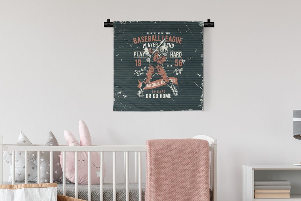 MuchoWow® Wandteppich Wandbehang Jahrgang - Skelett - Produktbild 