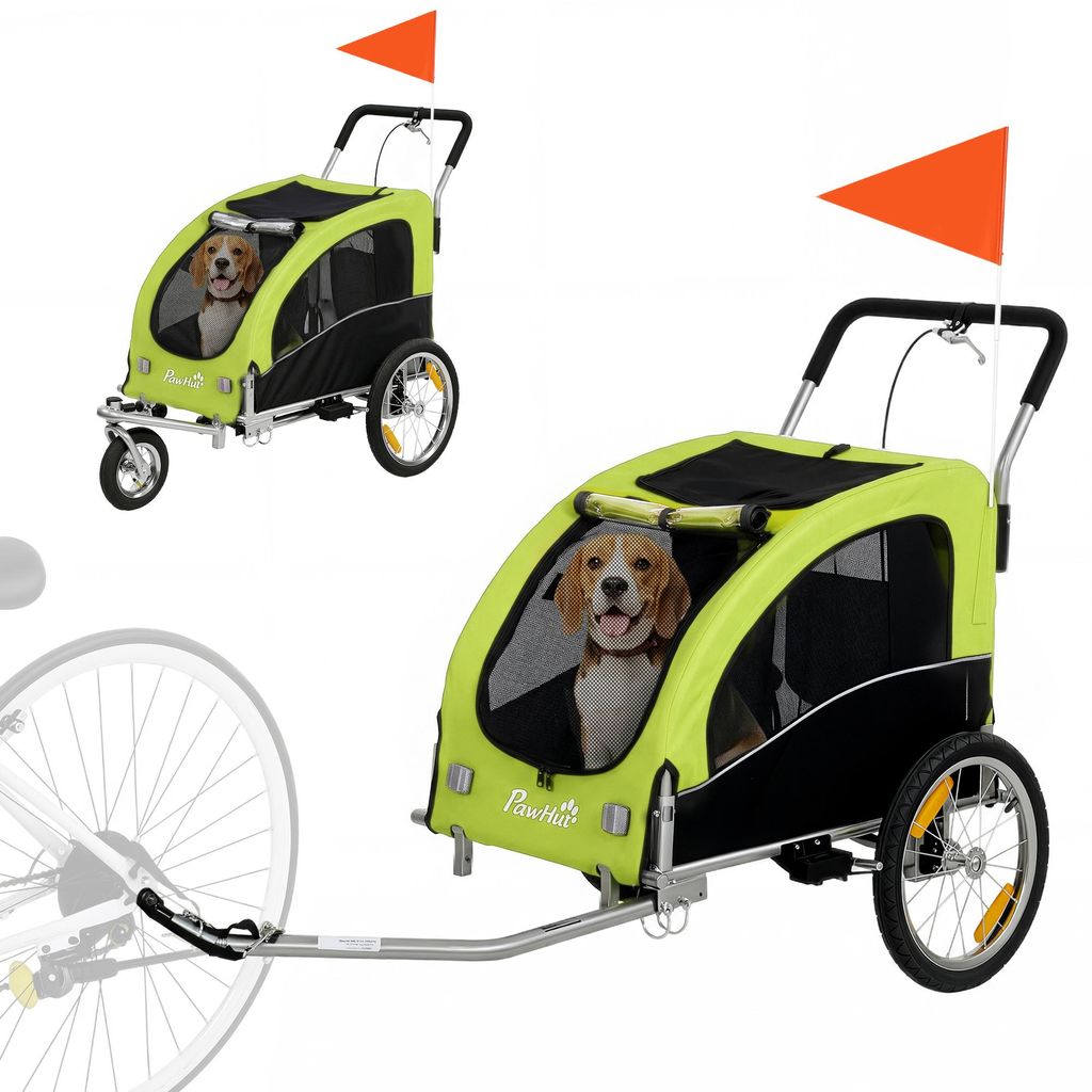 PawHut 2-in-1 Hundeanhänger für Fahrrad Hundebuggy für Produktbild 