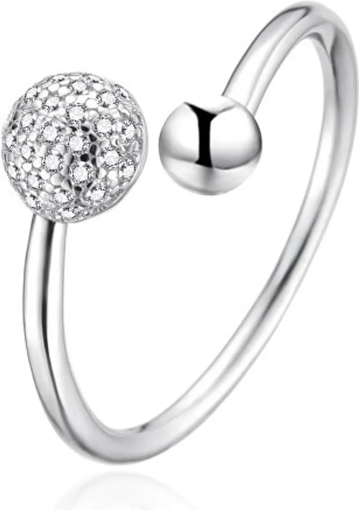 Anello aperto scintillante in argento AGT-R31W - Circonferenza: 52 mm.