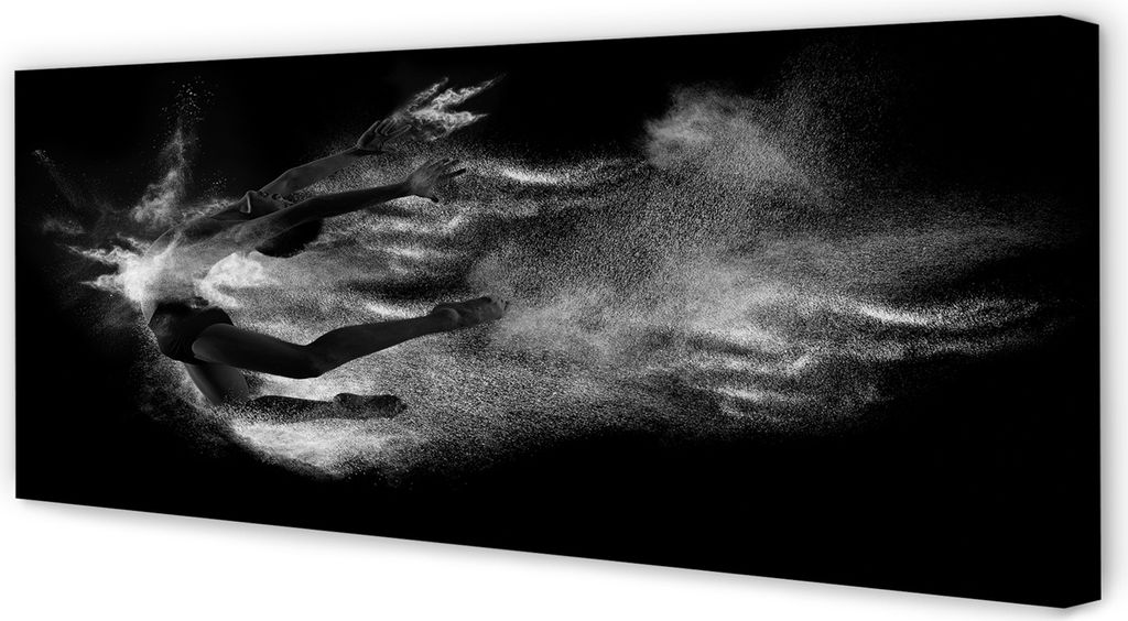 Leinwandbild 125x50 Wandkunst Female ballet Rauch grauen Hintergrund