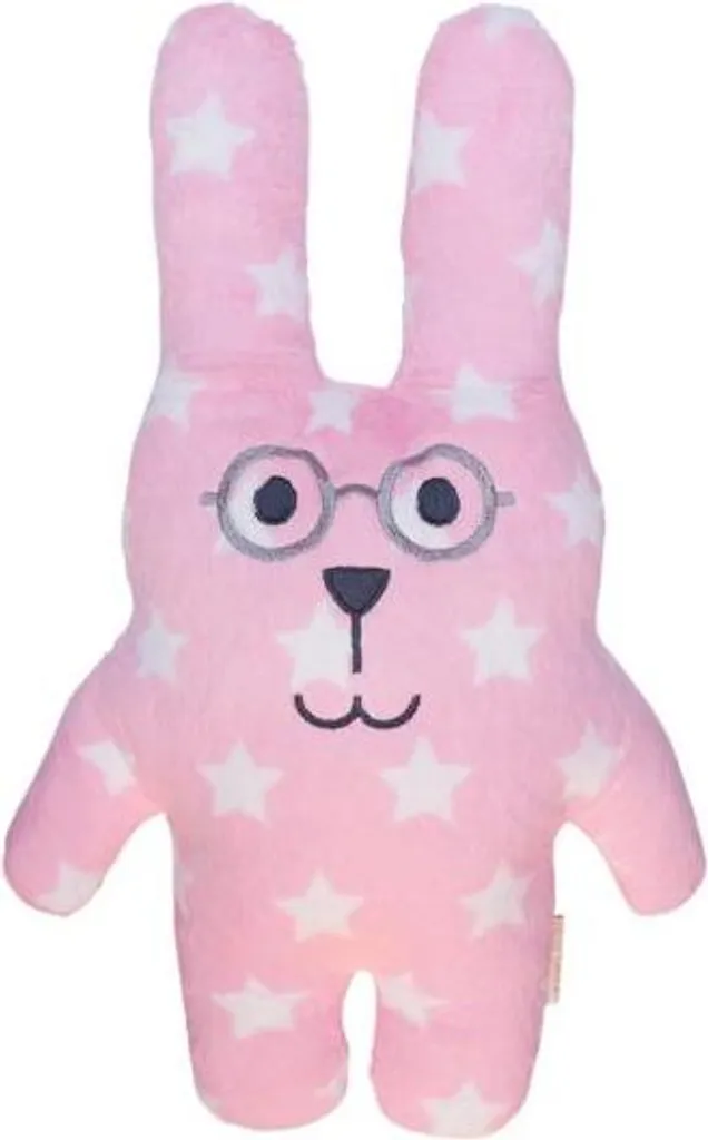 Coussin peluche pour chambre d'enfant étoiles rose blanc 36x42cm JUNIOR