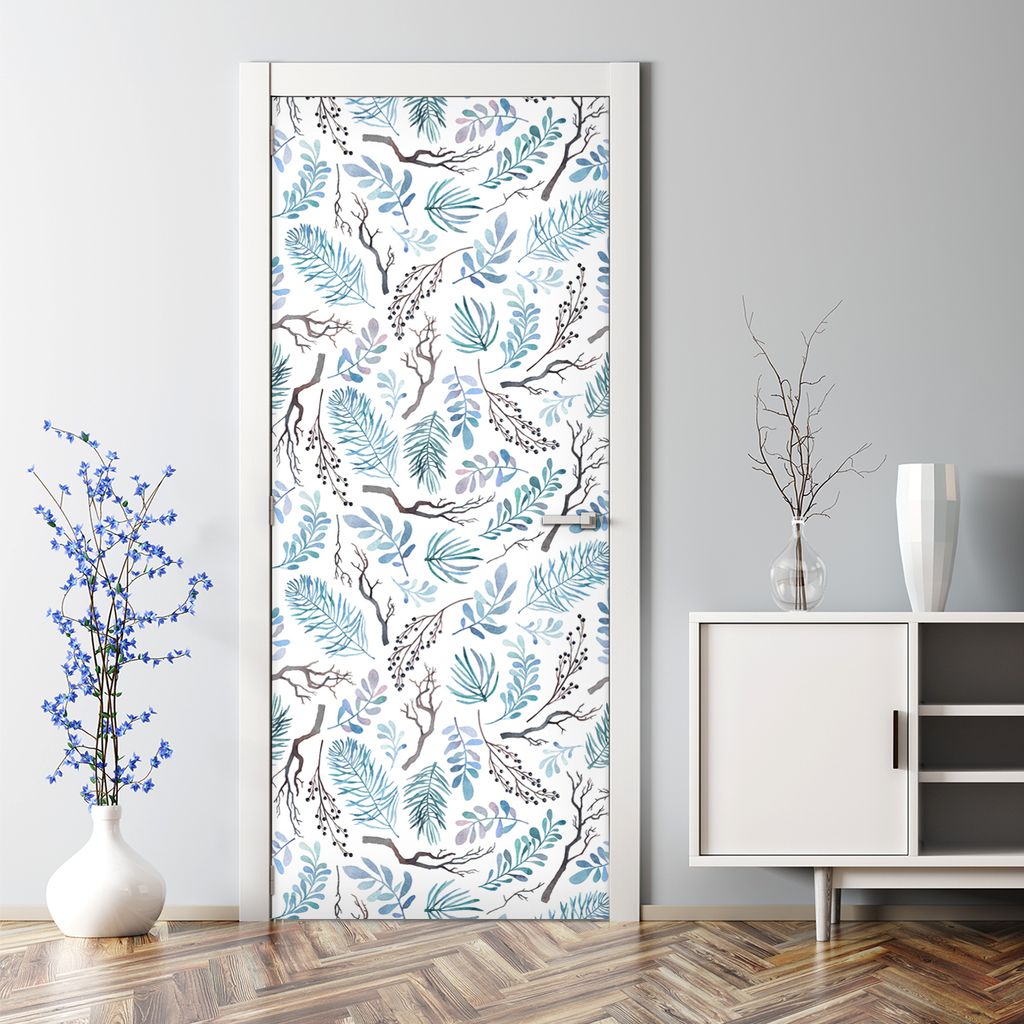 Dekorative Türtapete selbstklebend Klebefolie Türposter Winterzweige 77 x 200 cm