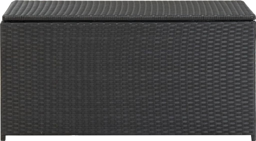 vidaXL Cassetta da giardino in rattan 100x50x50 cm nero Immagine del prodotto 