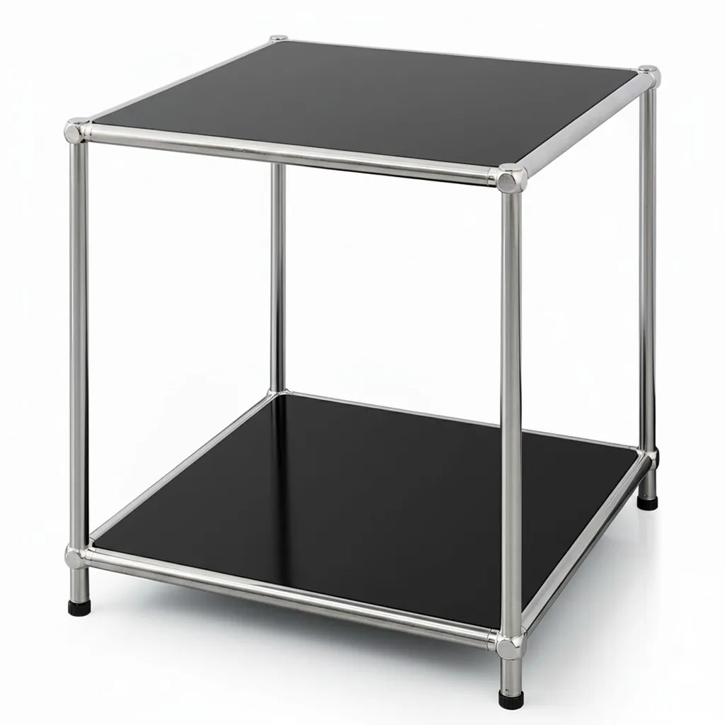 Table de salon modulaire Concept Epure MK-012 noire et métal chromé