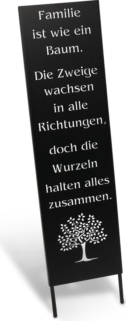 Metall Gartenschild Familie Spruchtafel 55 cm Garten Deko Produktbild 