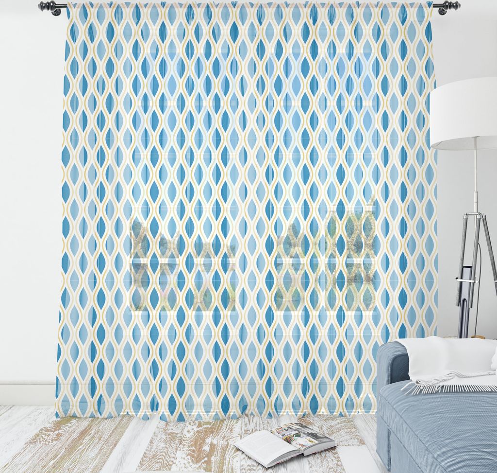 ABAKUHAUS Abstrakt Wandteppich, Ogee Inspiriert Retro Pop-Art-Repetitive Vertical Waves Illustration, Wohnzimmer Schlafzimmer seidiges Satin Wandtu...