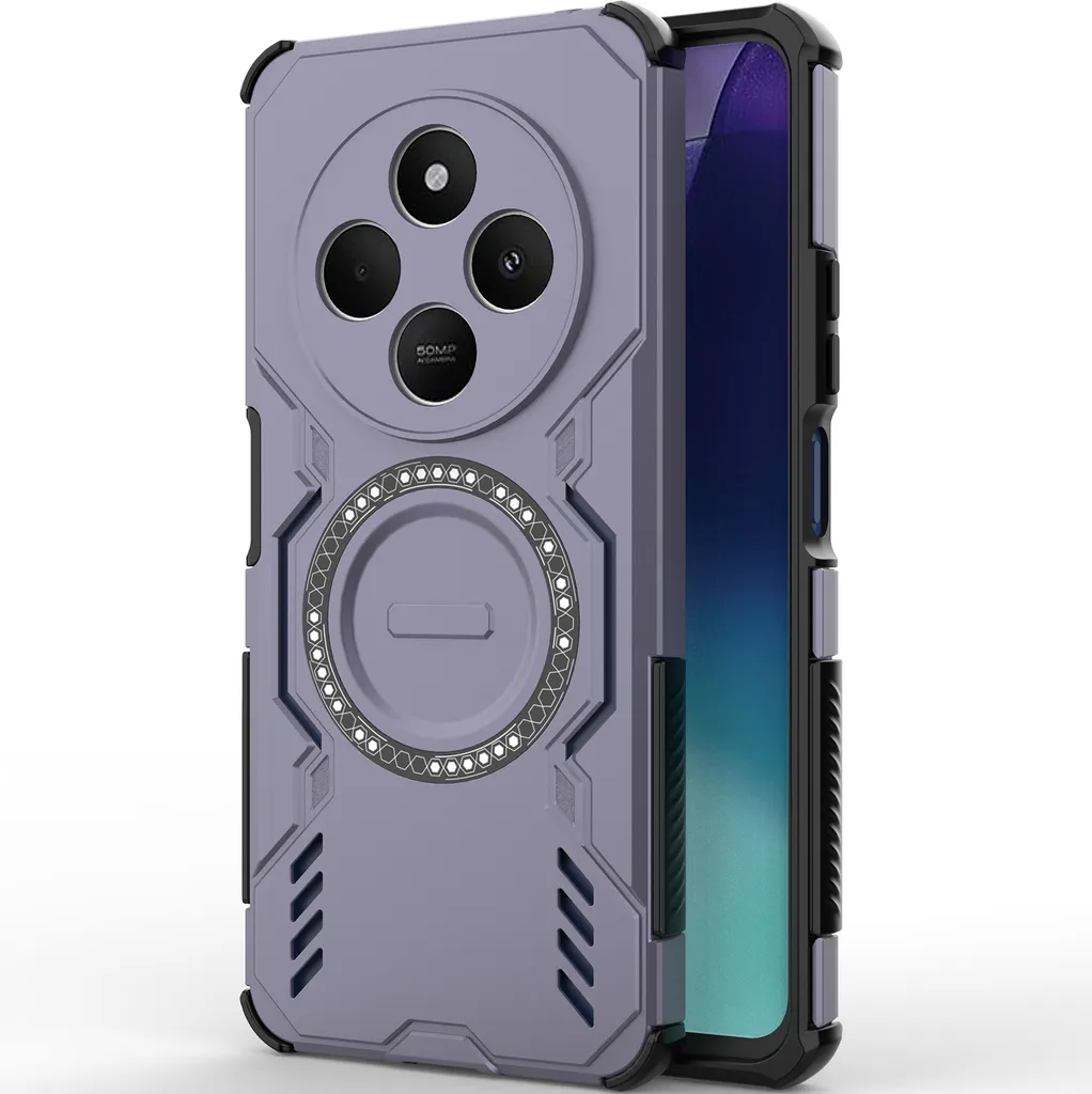 Custodia HULLIN In Silicone Colorato Per Redmi 14C (4G) / POCO C75 (6.88') - Erba Viola, Morbida E Anti Graffio - 2