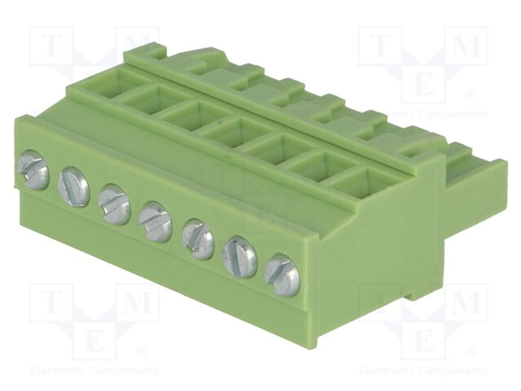 2x Klemmleiste abschaltbar mit 90°-Winkel 5mm Wege: 7 Stecker XY2500F-AV(5.0)-7P Tre