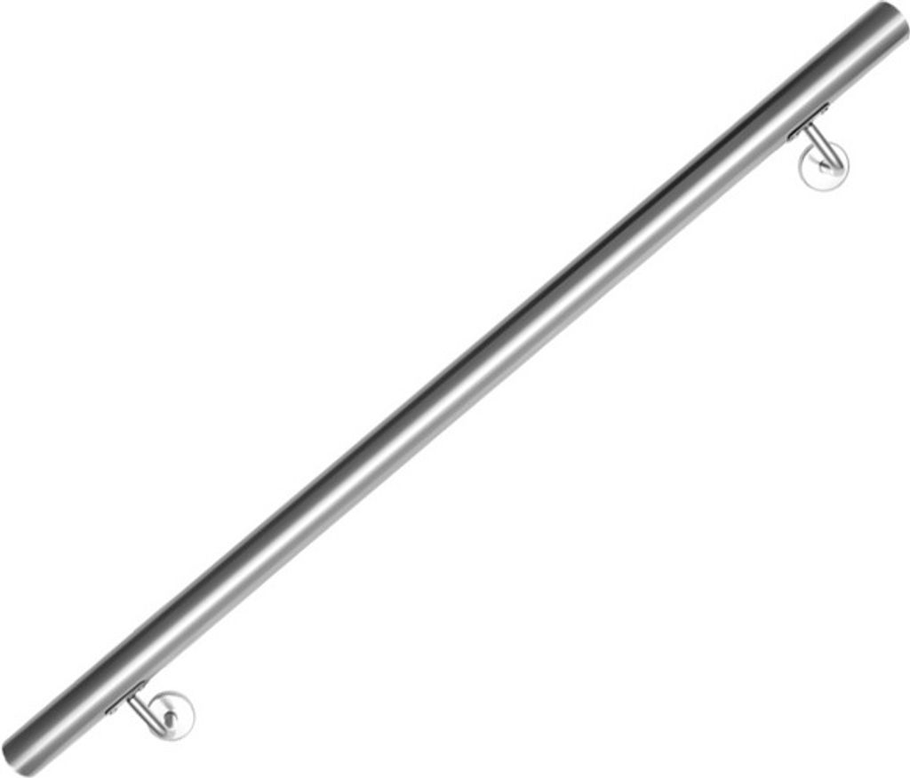 Fiqops Edelstahl Handlauf Treppengeländer Geländer und Handläufe Wandhandlauf Wand Treppe Wandhalterung Innen & Außen 100 cm