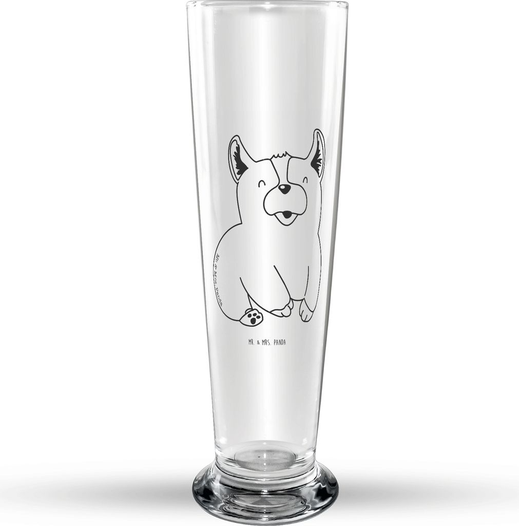 Mr. & Mrs. Panda Trinkglas Corgie - Transparent - Geschenk, Glasbecher, Motivation, Sprüche, Hund, Bellen, Glasbierglas, Bier Glas, Bierbecher, Le...