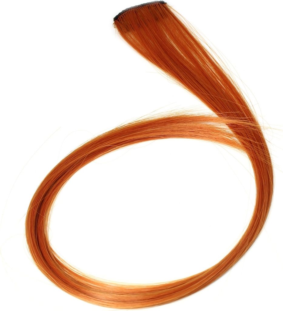 Clip Extensions Kunsthaar Glatt Haarverlängerung Kastanienbraun