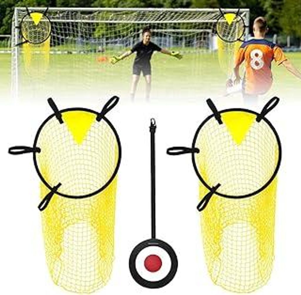 2 Stück Fußballtor Zielnetz, 45×59cm Fussball Ziel, Fußballtor Zubehör Mit Verstellbaren Riemen, Top Fußballtorzubehör Mit Ziel, Top Bins Fu...
