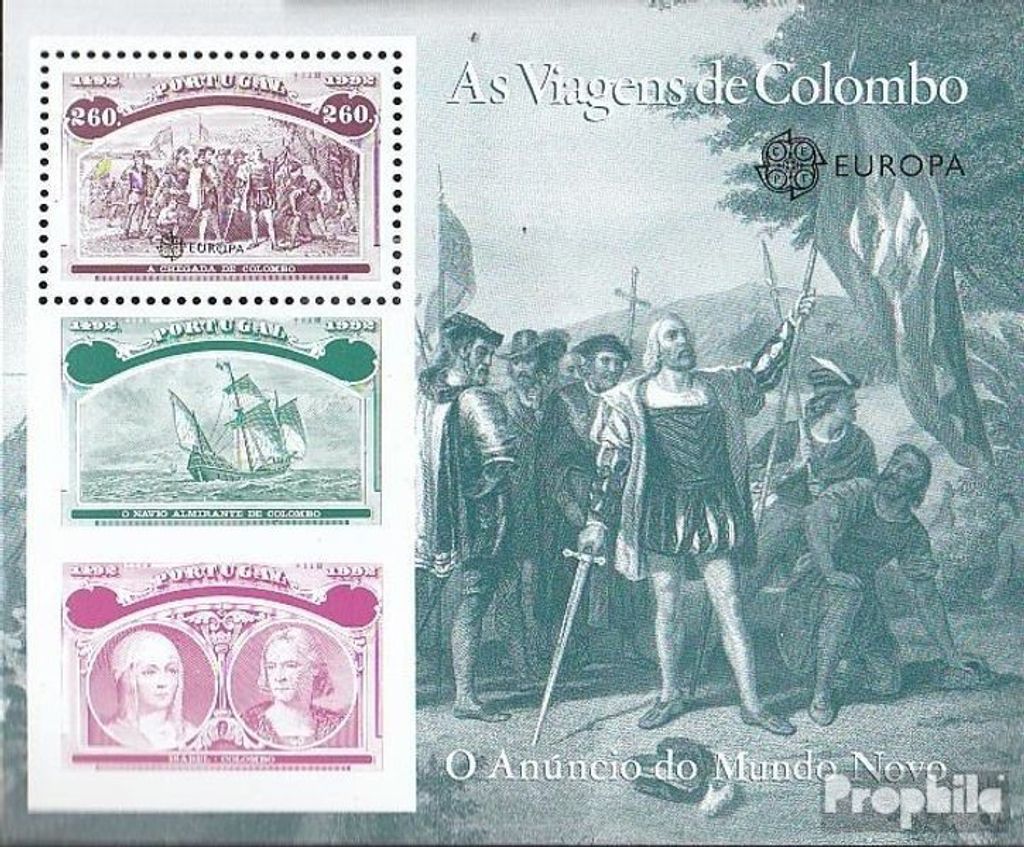 Briefmarken Portugal 1992 Mi Block87 (kompl.Ausg.) postfrisch Entdeckung von Amerika