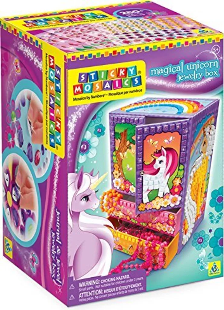 Portagioie Magico Sticky Mosaics | Unicorno da Decorare per Bambine