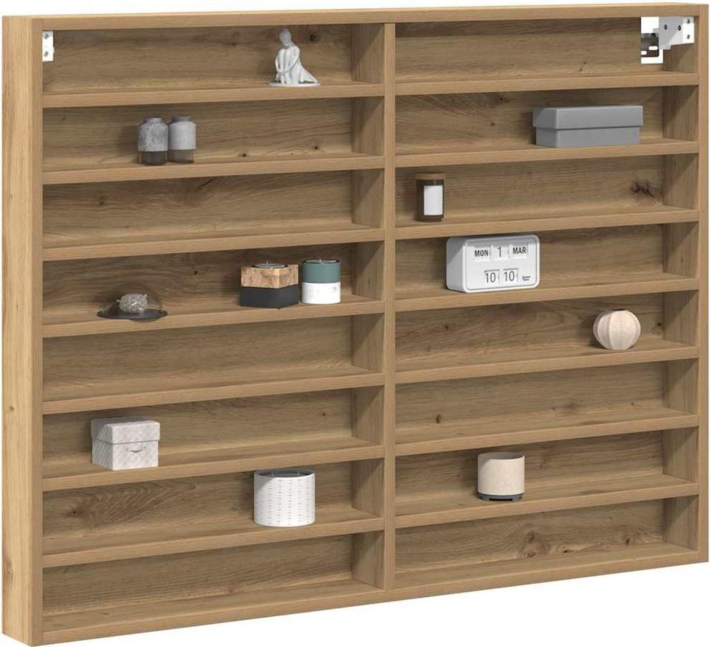 Stabli Vitrine mit Regal Artisan-Eiche 100 x 8,5 x 75cm Holzwerkstoff - DE913388 - Wandregale