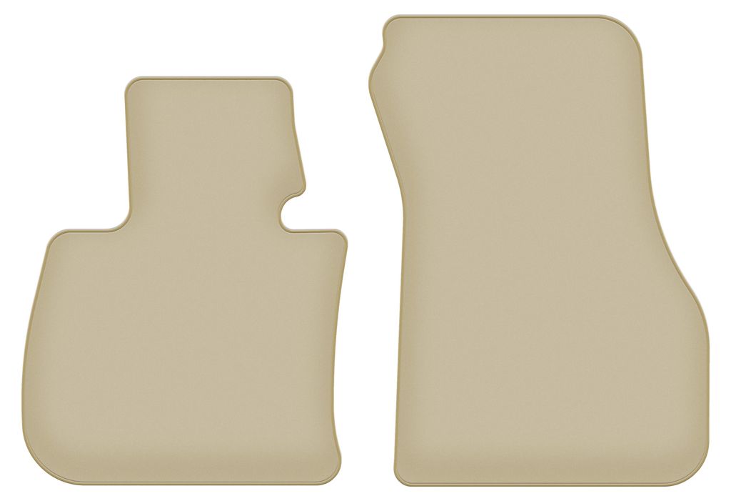 Velours-Fußmatten Vorne PREMIUM beige passend für BMW 2 F46 (2015-, Gran Tourer) – mit Befestigungen – passgenau
