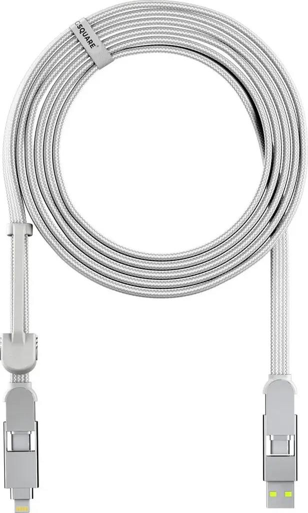 Rolling Square inCharge XL 3m Bianco: Cavo 6-in-1 100W Multi-Ladekabel