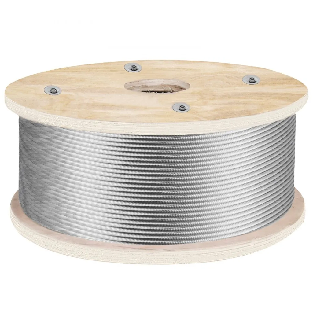 Câble métallique 1x19 en acier inoxydable T316 - 152m x 4,8mm poli