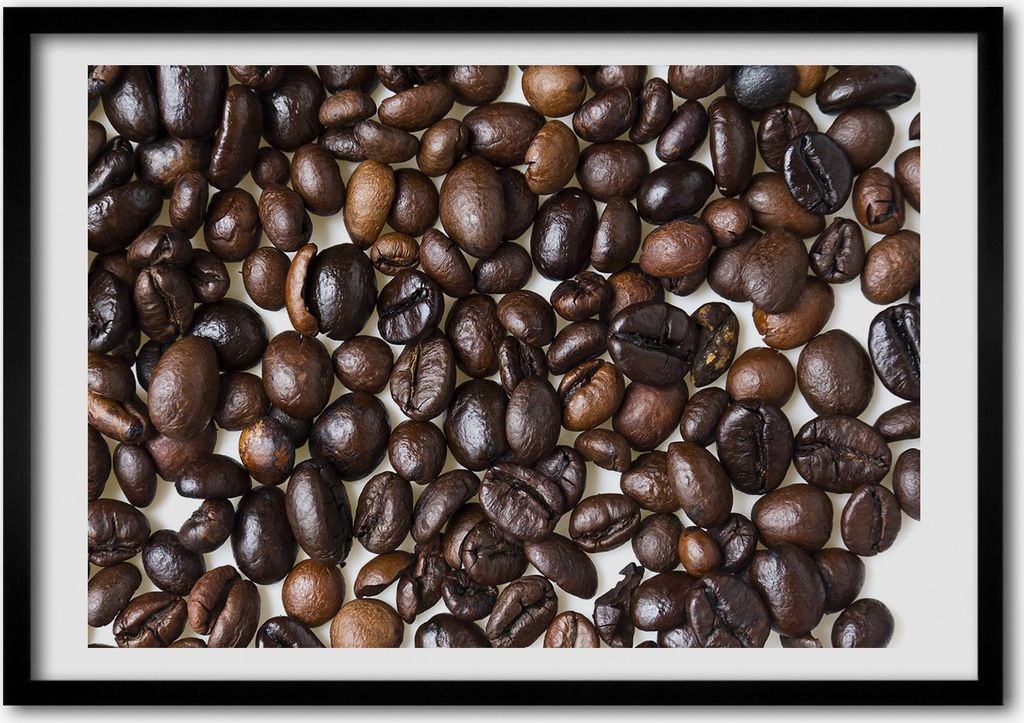 Bild - Bilderrahmen - 100 cm x 70 cm - MDF - Rahmen - Foto - Wandkunst Kaffeebohnen