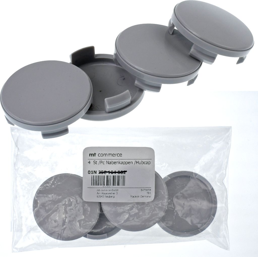 4X 54,5mm Nabenkappen Felgen Deckel Kappen Grau Gewölbt kompatibel mit Ford Renault Dacia
