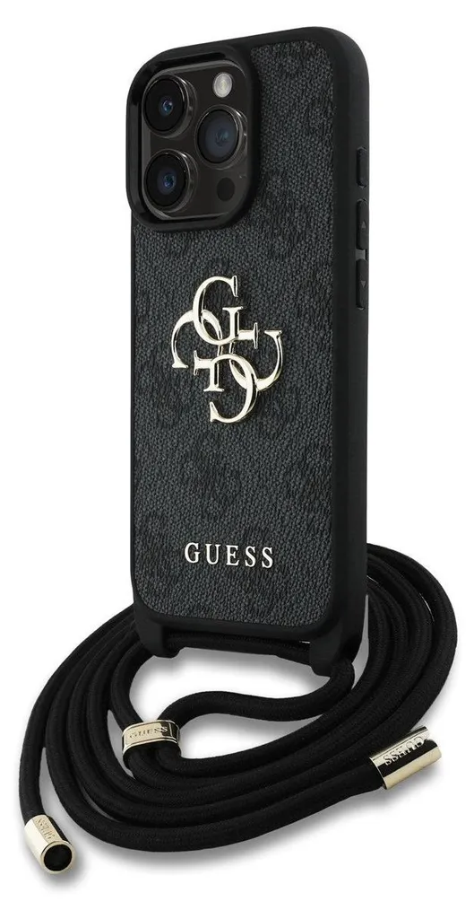 Custodia iPhone 16 Pro Max Guess Originale 4G Big Logo Nera | Top