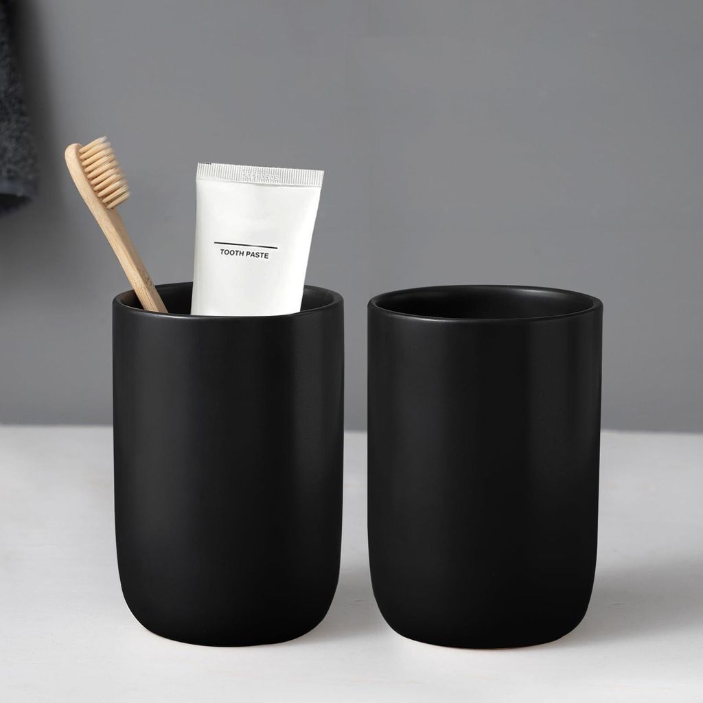 Zahnputzbecher Keramik Set, Zahnbürstenhalter für Elektrische Zahnbürste Zahnbürste und Zahnpasta, Kinder Toothbrush Holder, Zahnbürsten Badez...