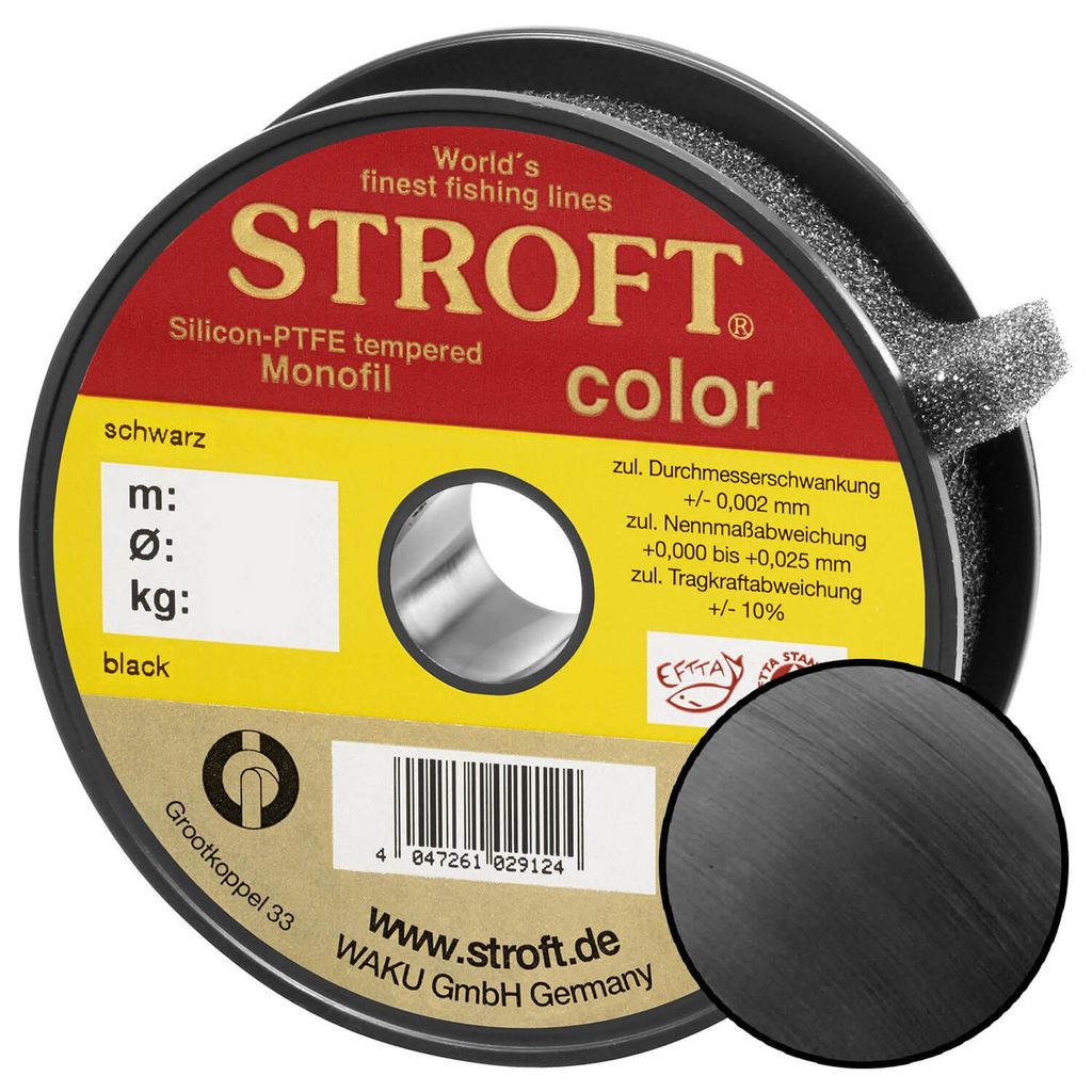 STROFT Color Monofile Angelschnur Schwarz 0,35mm 10,3kg 3000m