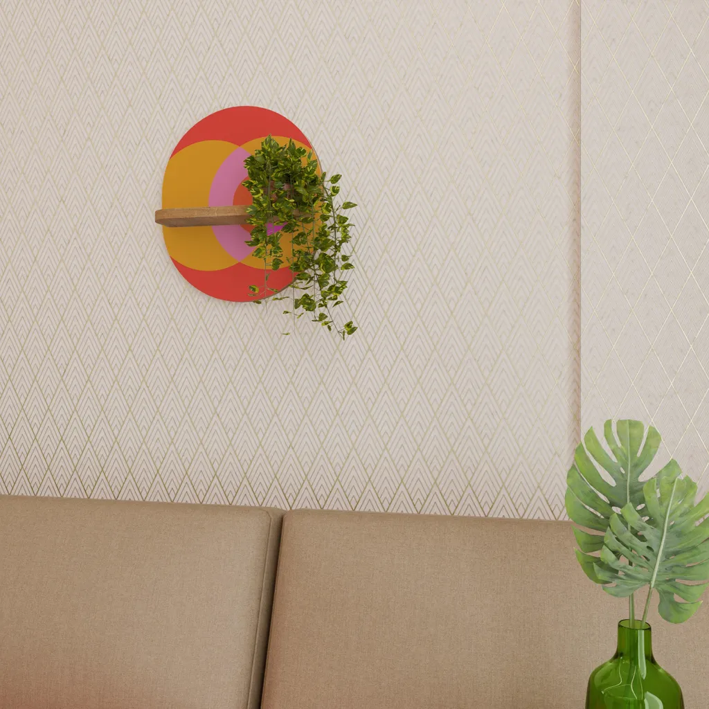 Petite Étagère Ovale pour Décoration Murale et Rangement Plantes et Livres - 5