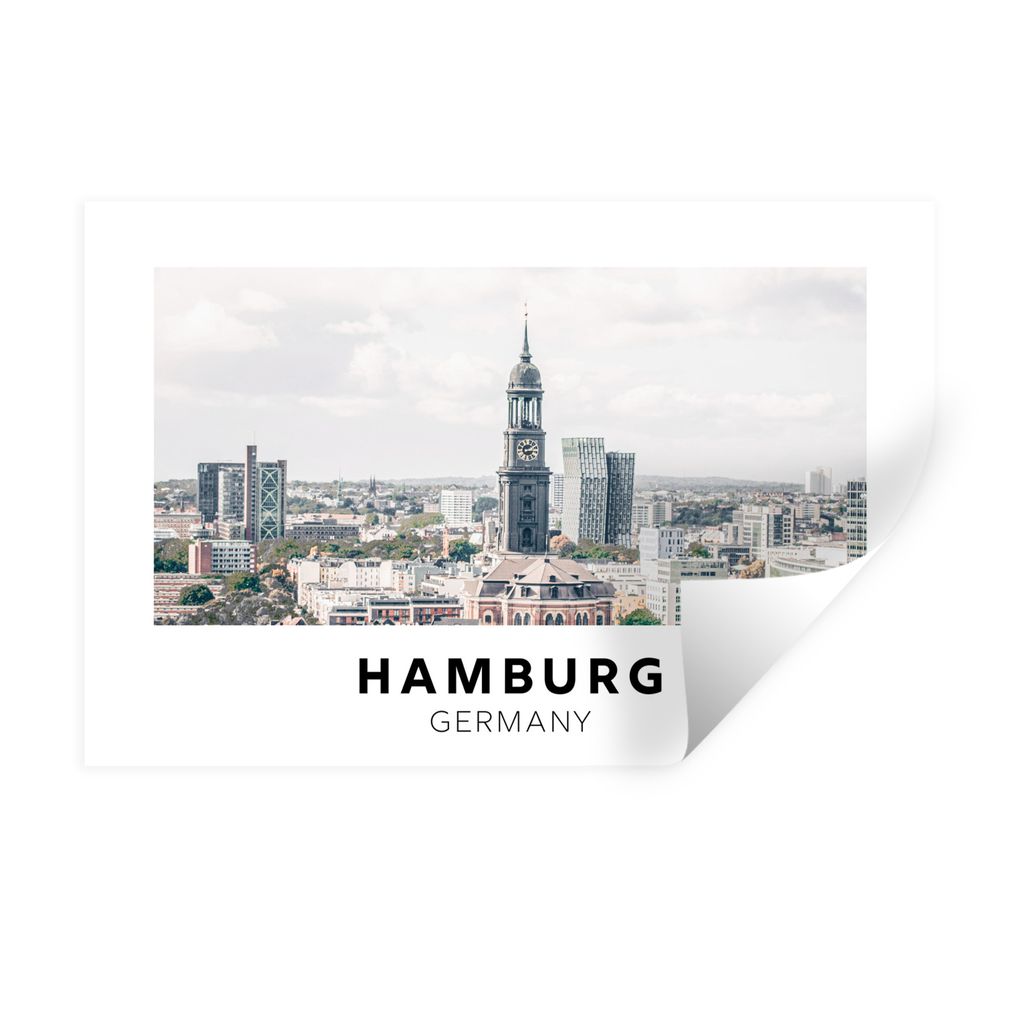 MuchoWow Wandtattoo Wandsticker Wandaufkleber Deutschland - Hamburg - Huizen 120x80 cm Selbstklebend und Repositionierbar - Selbstklebend - Fotot...