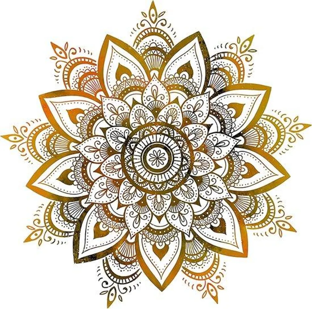 Décorer un salon avec autocollants muraux dorés fleurs mandalas