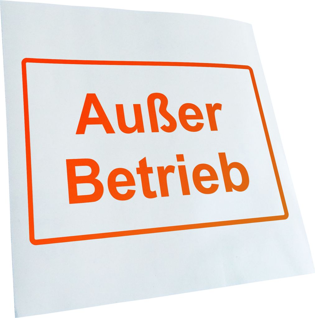 hauptsachebeklebt Kiwistar - Autoaufkleber - Ausser Betrieb Heckscheibe - Aufkleber für Auto Kfz Fahrrad, LKW, Truck Mofa