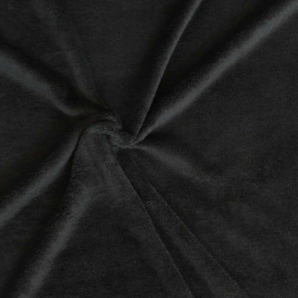 Fleecestoff Meterware Wellness Doubleface einfarbig schwarz 1,45m