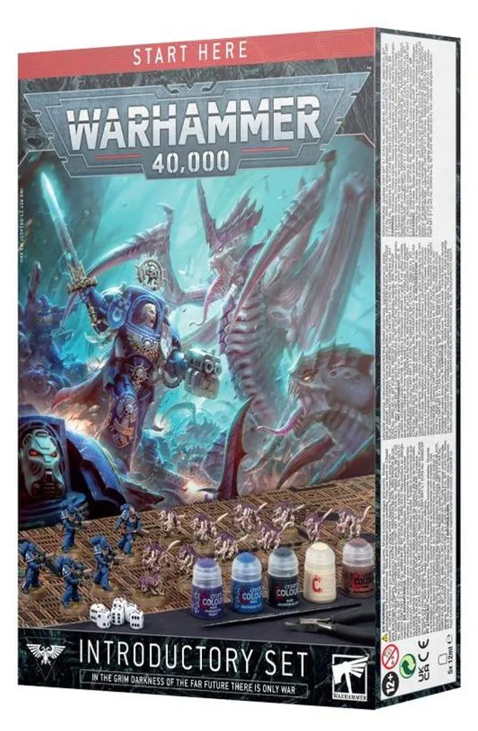 Kit de démarrage Warhammer 40K avec figurines et manuel de jeu en français