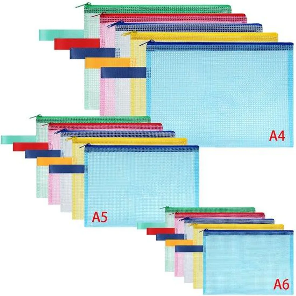 Sac de rangement pour fournitures scolaires et dossiers A4 - Lot de 15 sacs