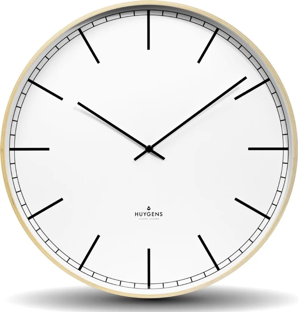 Huygens HU17003 Horloge murale Quartz Wood 45 Index en bois naturel