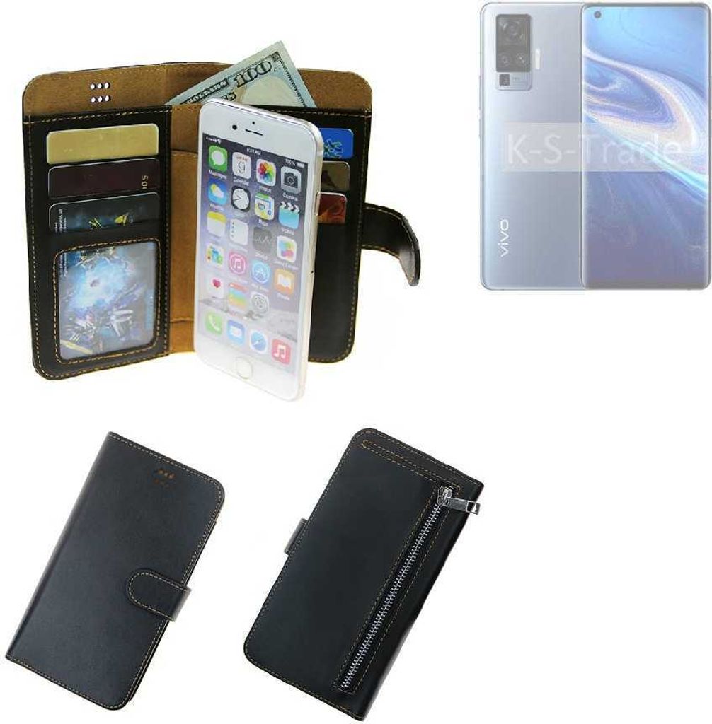 K-S-Trade Schutz Hülle kompatibel mit Vivo X51 5G Klapphülle Case Phone cover Slim Handytasche Handy Hülle schwarz aus Kunstleder (1 Stk)